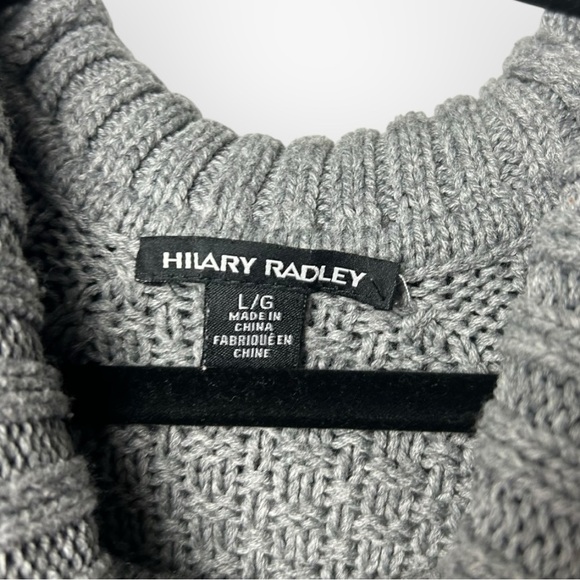 Hilary Radley Grey Knit Cowl Neck Sweater L - Picture 5 of 6